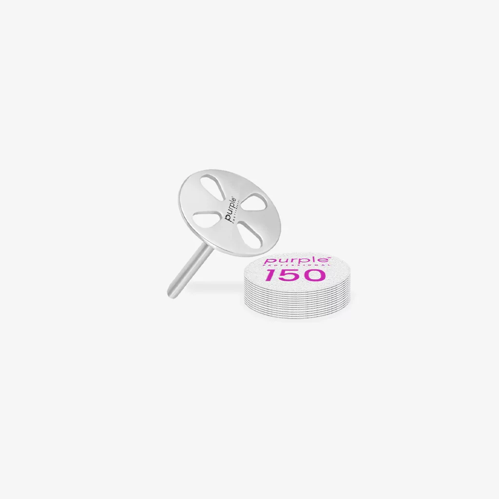 Metallic Base of Circular Adhesive Discs 20mm for Pedicure (1 uni + 50 uni Refills 50gr)